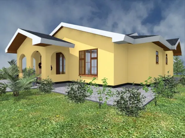 Simple three bedroom house plans in Kenya