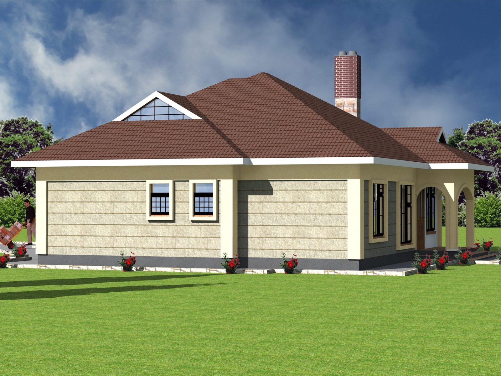 Modern 3 Bedroom Bungalow House Plan | HPD Consult