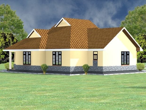 Three bedroom bungalow house plan