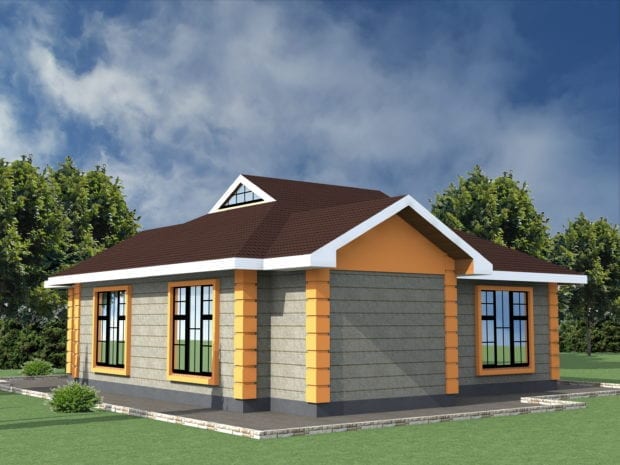 Low cost 2 bedroom house plan in Kenya