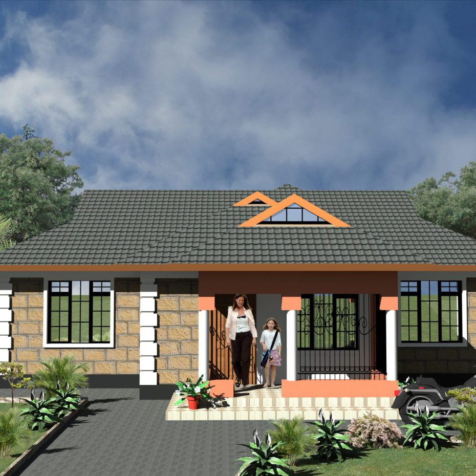 Download 2 Bedroom Bungalow Design Plan (PDF)