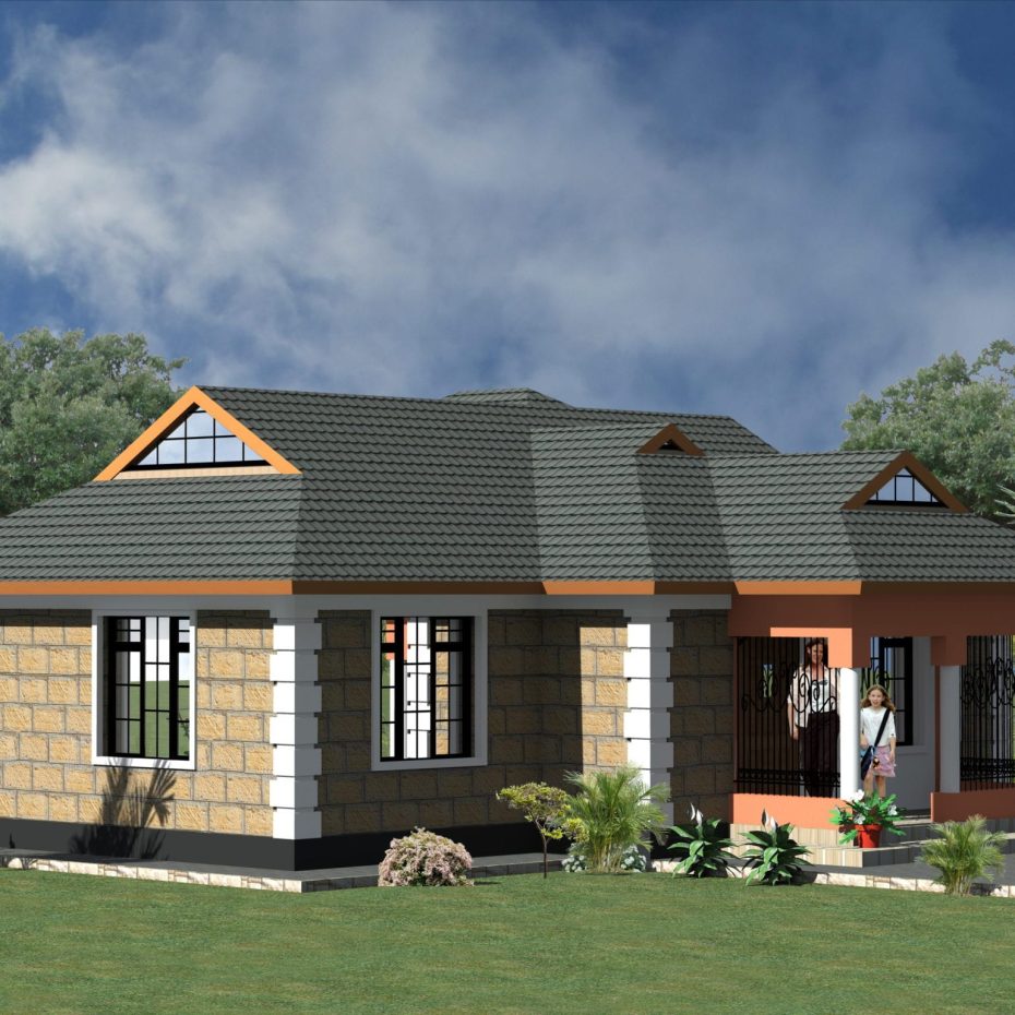 Download 2 Bedroom Bungalow Design Plan (PDF)