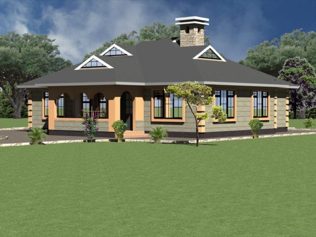 Four bedroom bungalow house plans in Kenya