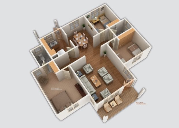 Three bedroom house plan
