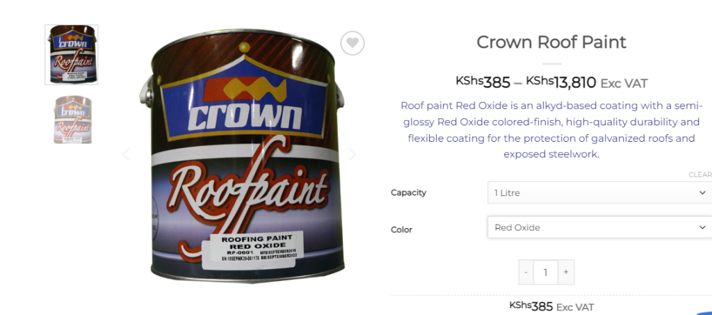 What is The Roof Paint Price in Kenya?